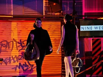 Models on a runway during a fashion week show