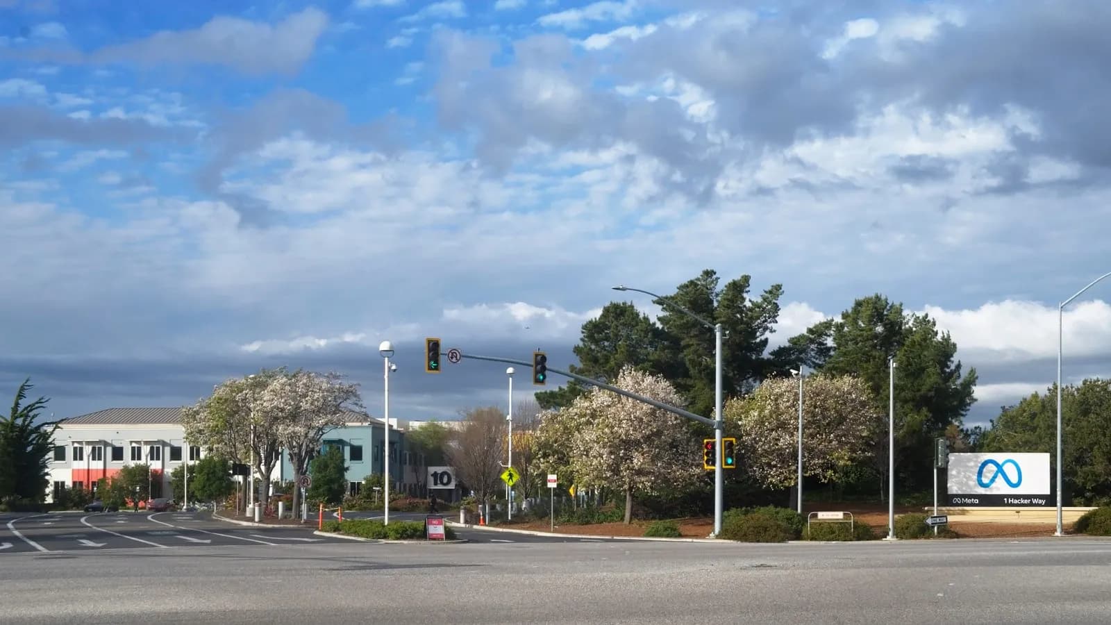 Meta Platforms' headquarters at 1 Hacker Way in Menlo Park, California, where Connect news originates, photographed in March 2022