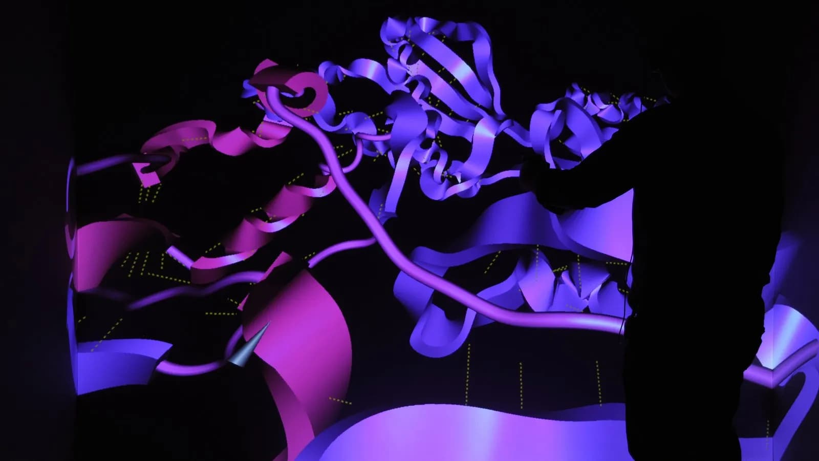 A visualisation of a protein's three-dimensional structure, illustrative of the kind of AI-designed proteins described in this report and not one of the specific molecules named, photographed in October 2010