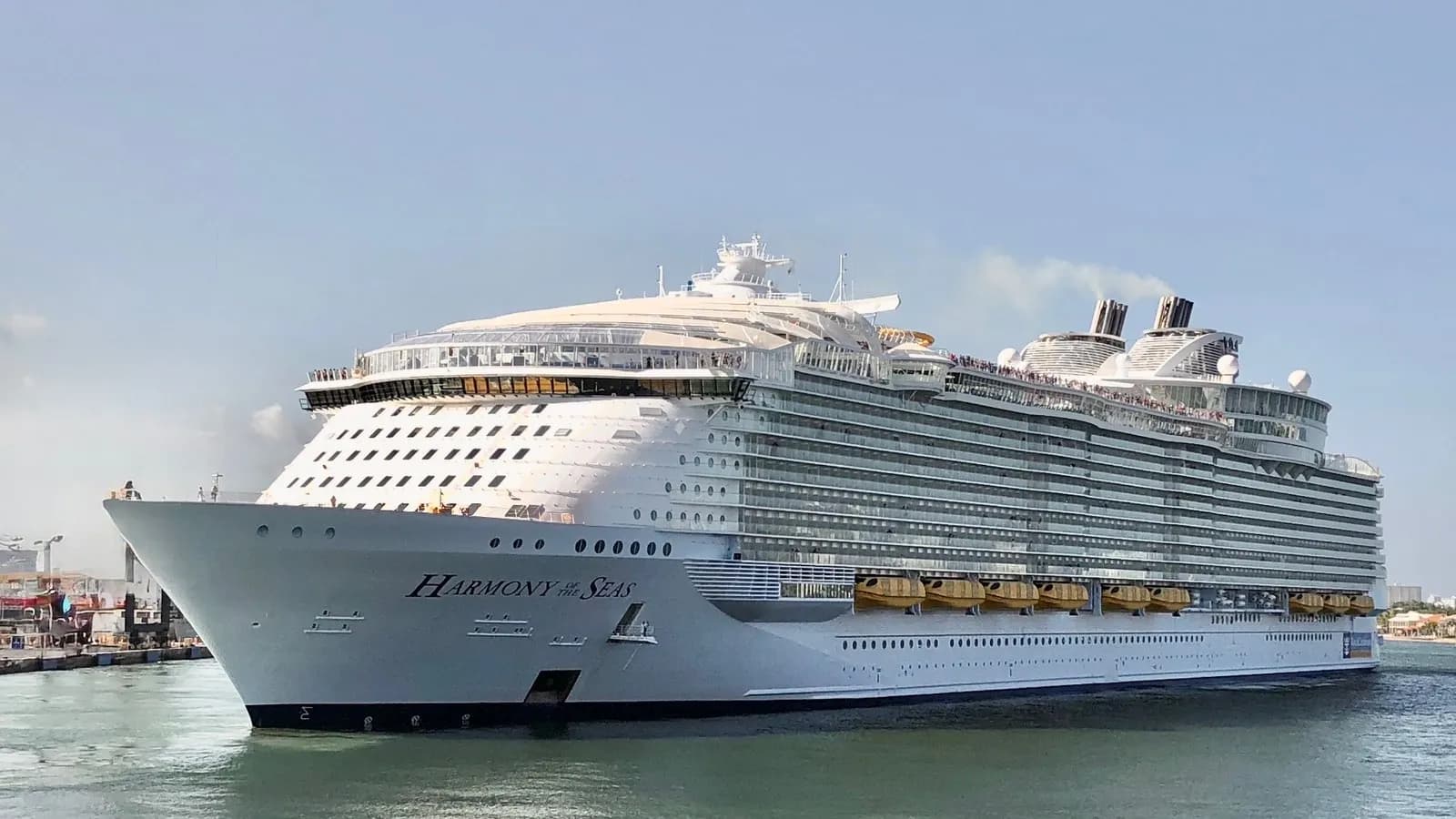 Harmony of the Seas, a Royal Caribbean International cruise ship, illustrative of the company entering the Sandals joint venture, photographed in October 2024