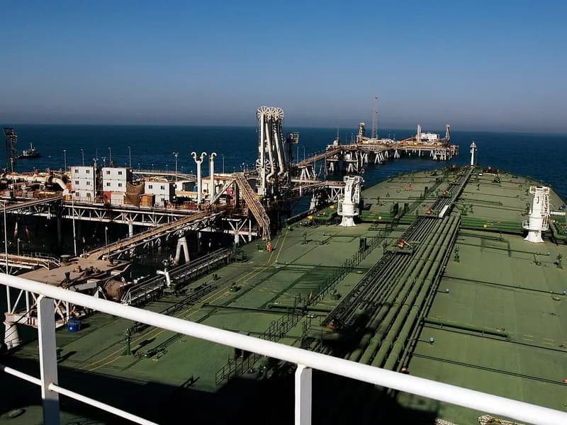The deck of an oil tanker docked at the Al Basrah Oil Terminal taking on crude in the Persian Gulf, photographed in November 2005, a file photograph illustrative of Gulf tanker traffic and not of any vessel attacked this week