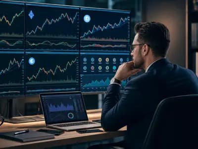 A professional trading display representing a diversified cryptocurrency exchange-traded fund